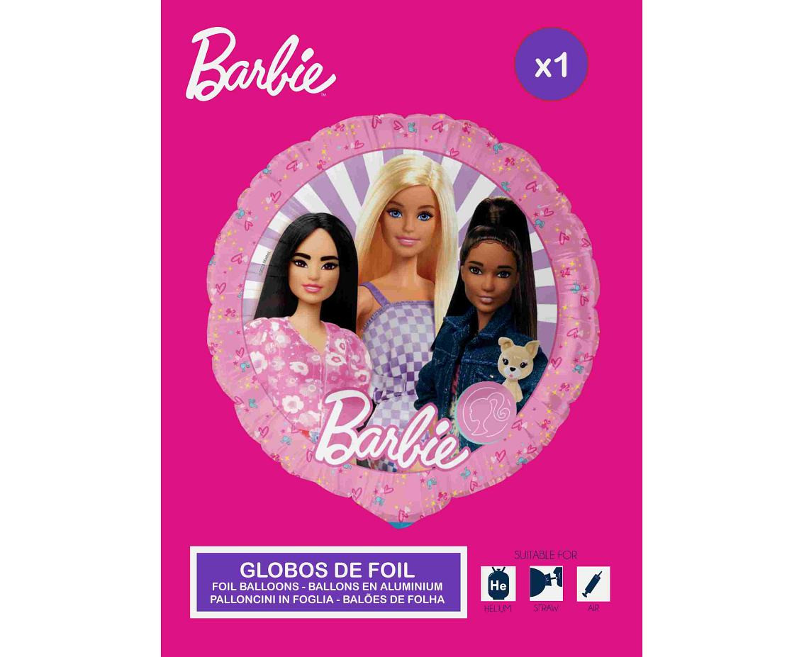 Foil balloon 18" FX - Barbie, packed